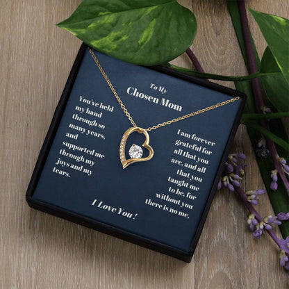 Chosen Mom Heart Necklace Gift Forever Love Necklace