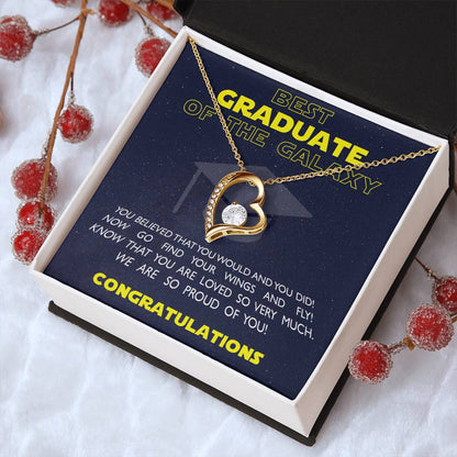 Best Graduate Of The Galaxy Congratulations Graduate On Your Degree Hotter By One Degree Graduation Necklace Phd Graduation Forever Love Necklace