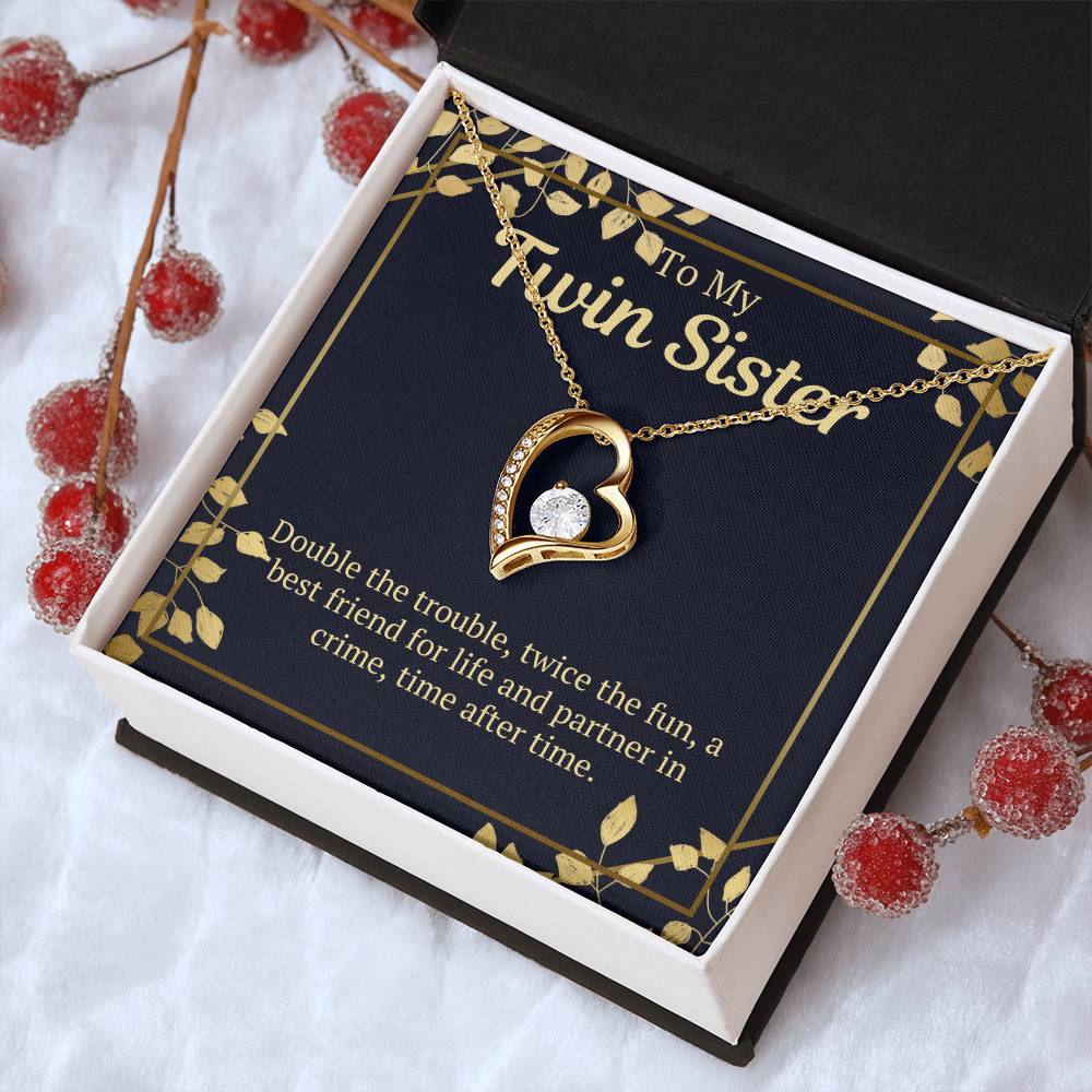 Twin Sister Gift Necklace Forever Love Necklace