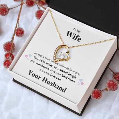 Forever Love Necklace To My Wife Cubic Zirconia 14k White Gold 1 Forever Love Necklace