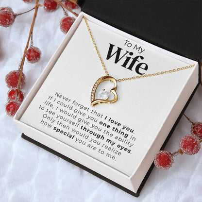 To My Wife Through My Eyes Heart Necklace 1 Forever Love Necklace