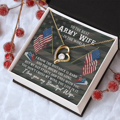 To The Best Army Wife Necklace Forever Love Necklace