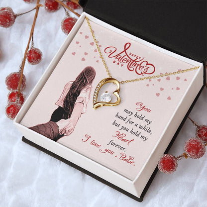 Valentine's Day Gift Necklace For Wife With Message Card I Love You Babe Gift Necklace For Her 1 Forever Love Necklace