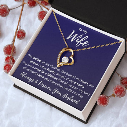 To My Wife Valentine's Gift Forever Love 18k Yellow Gold Finish 14k White Gold Finish Necklace Pendant With Adjustable Chain 18 22 Present Forever Love Necklace