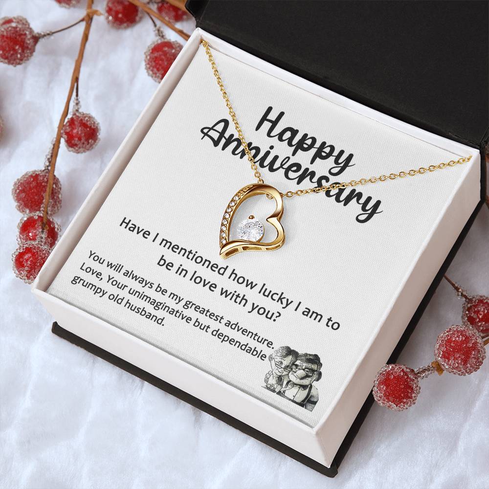 Anniversary Heart Necklace For Wife From Grumpy Husband Forever Love Necklace