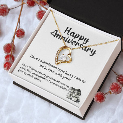Anniversary Heart Necklace For Wife From Grumpy Husband Forever Love Necklace
