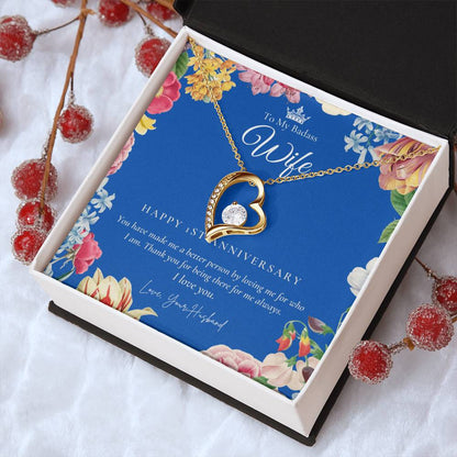 1 Year Anniversary Gift For Wife  1 Year Anniversary Gifts  1 Year Wedding Anniversary Gift Ideas  1St Wedding Anniversary Gift For Her Forever Love Necklace