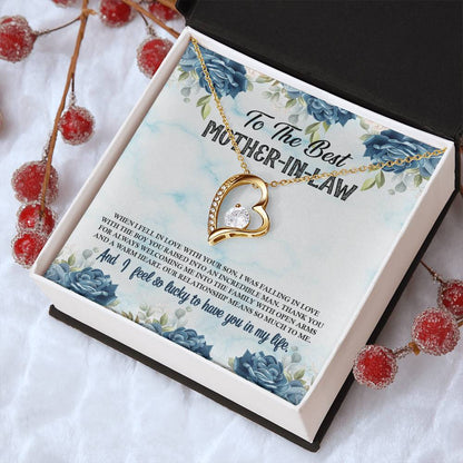 To The Best Mother-In-Law From Daughter-In-Law - Forever Necklace - Lucky To Have You In My Life Forever Love Necklace