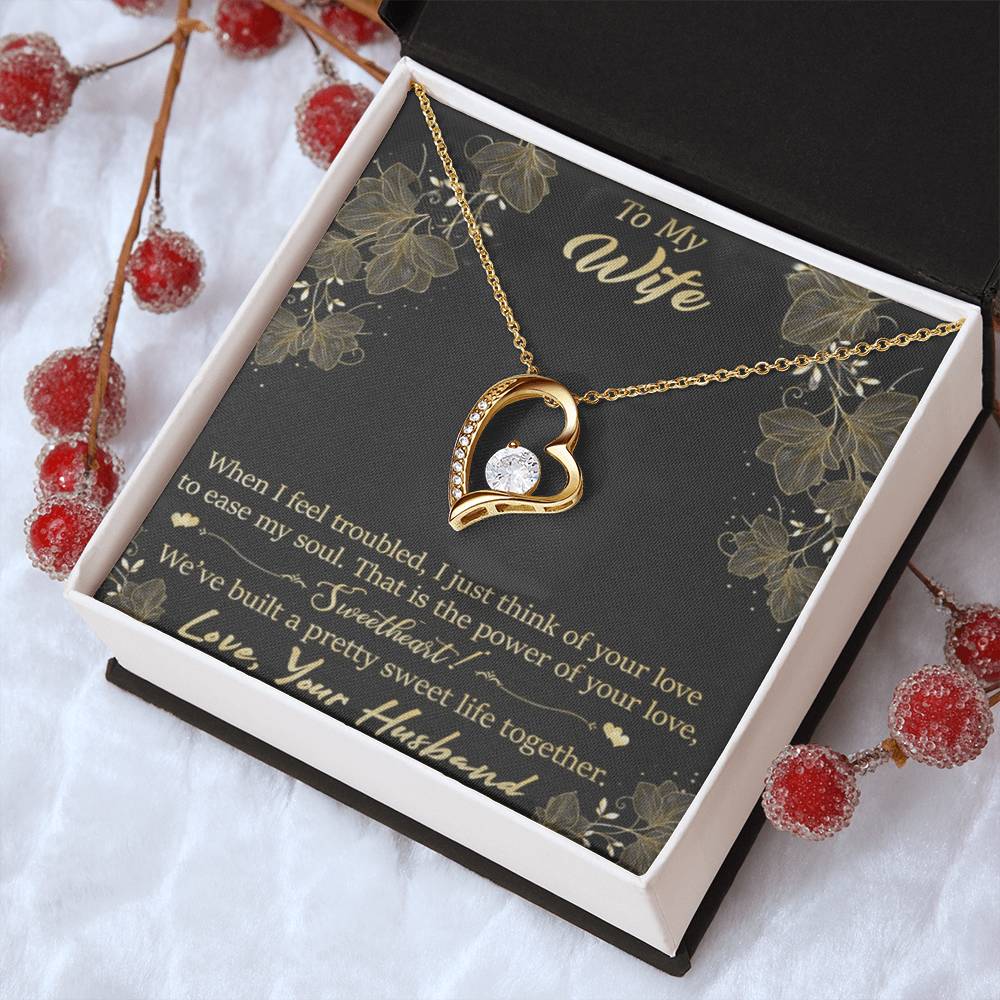To My Wife - Sweet Life Together - 92.5 Sterling Silver Pendant Forever Love Necklace