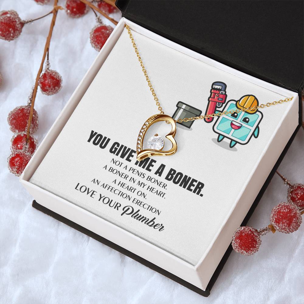 You Give Me A Heart Boner An Affection Erection Funny & Sarcastic Love For Her ? Mature Gag Plumber's Wife Funny Gift 1 Forever Love Necklace