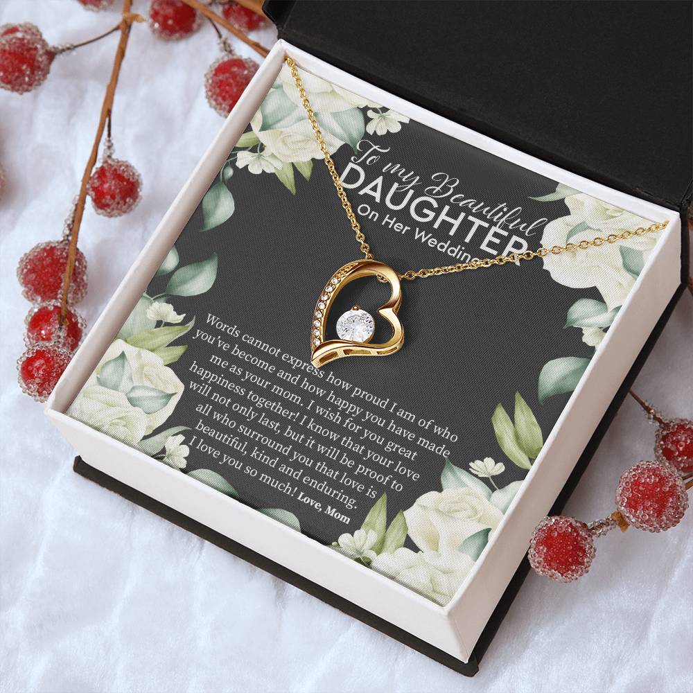 Bride Gift From Mom To Daughter On Wedding Day Wedding Necklace Gift To Daughter Gift For Daughter On Wedding Day Forever Love Necklace