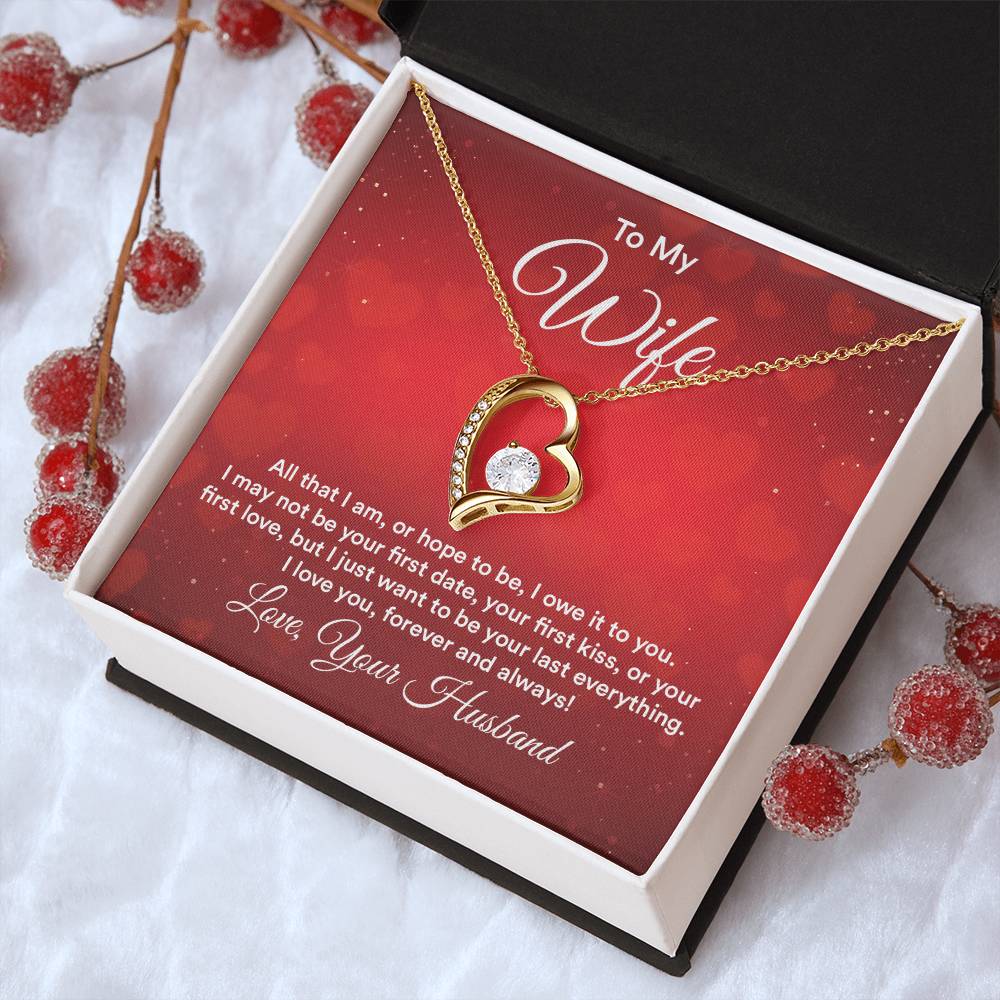 To My Wife Necklace Gift Anniversary Gift Gifts For Her Valentines Gift For Wife Birthday Gift Gift For Wife Forever Love Necklace
