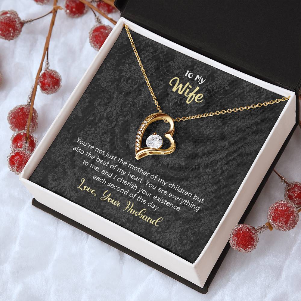 To My Wife Anniversary Gift Heart Necklace Forever Love Necklace