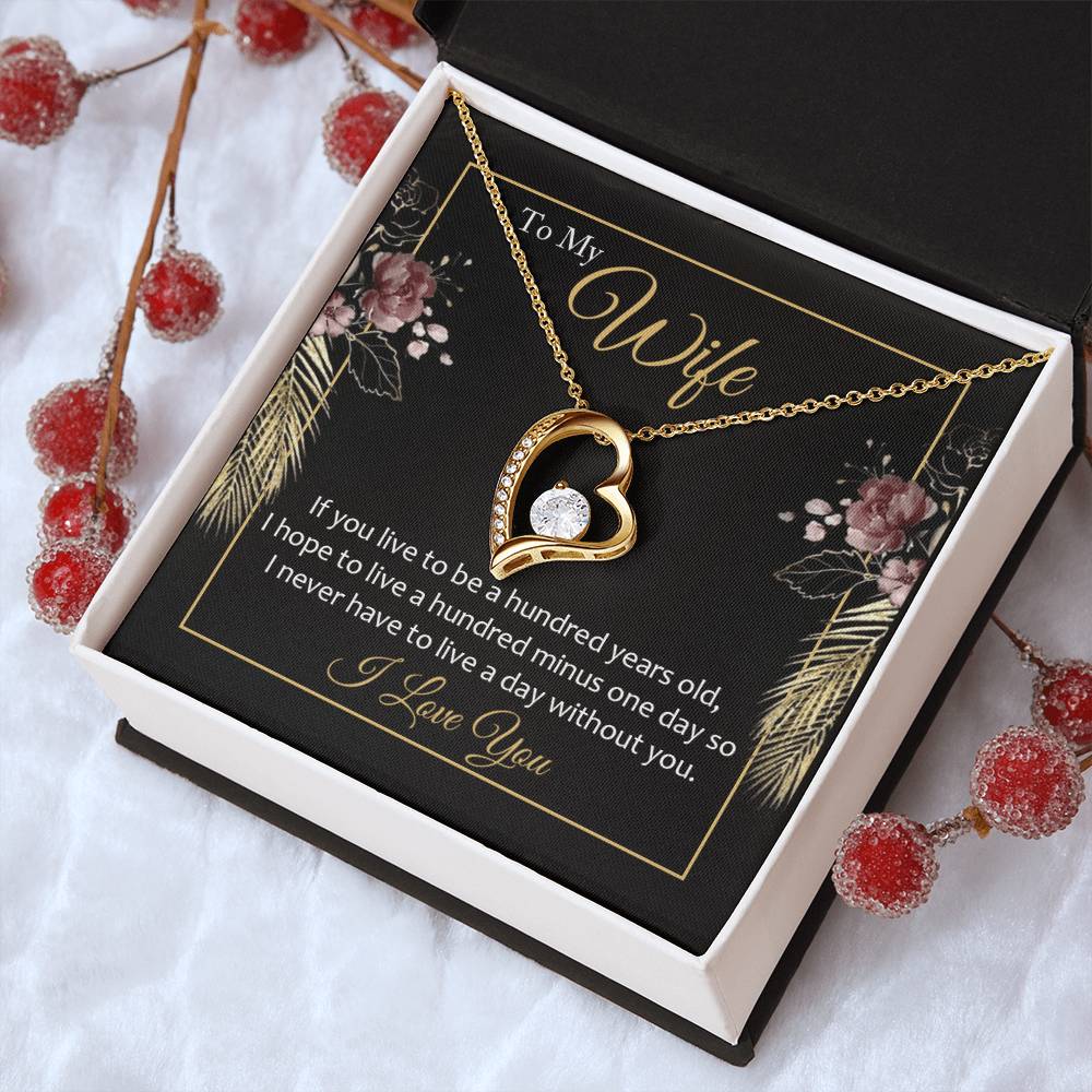 Anniversary Or Birthday Gift For Wife Heart Necklace Forever Love Necklace
