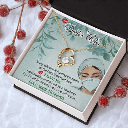 Dear Wife - I Appreciate You And I See Your Sacrifice - Forever Love Necklace Forever Love Necklace