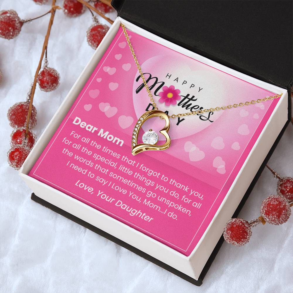 Dear Mom- Gift For Mom- Mother's Day Gift Forever Love Necklace