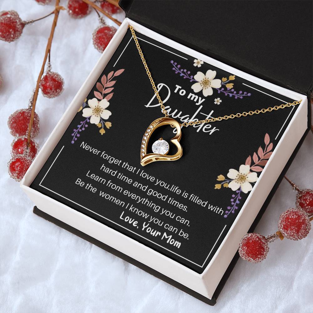 Daughter Gift Necklace Daughter Birthday Gift Gift For Daughter Daughter Jewelry To My Badass Daughter Mother's Day Forever Love Necklace
