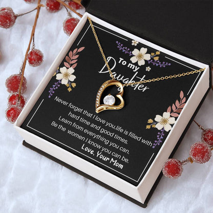 Daughter Gift Necklace Daughter Birthday Gift Gift For Daughter Daughter Jewelry To My Badass Daughter Mother's Day Forever Love Necklace
