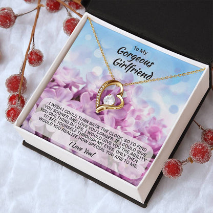 Gift For Girlfriend Forever Love Heart Necklace Forever Love Necklace