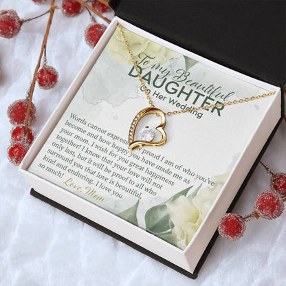 Gift For Daughter On Wedding Day From Mother Wedding Necklace Gift To Daughter Bride Gift From Mom To Daughter On Wedding Day Bride Forever Love Necklace