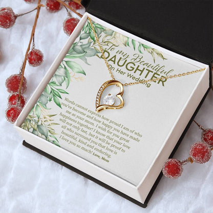 Bride Gift From Mom To Daughter On Wedding Day Wedding Necklace Gift To Daughter Gift For Daughter On Wedding Day From Mother Gifts Forever Love Necklace