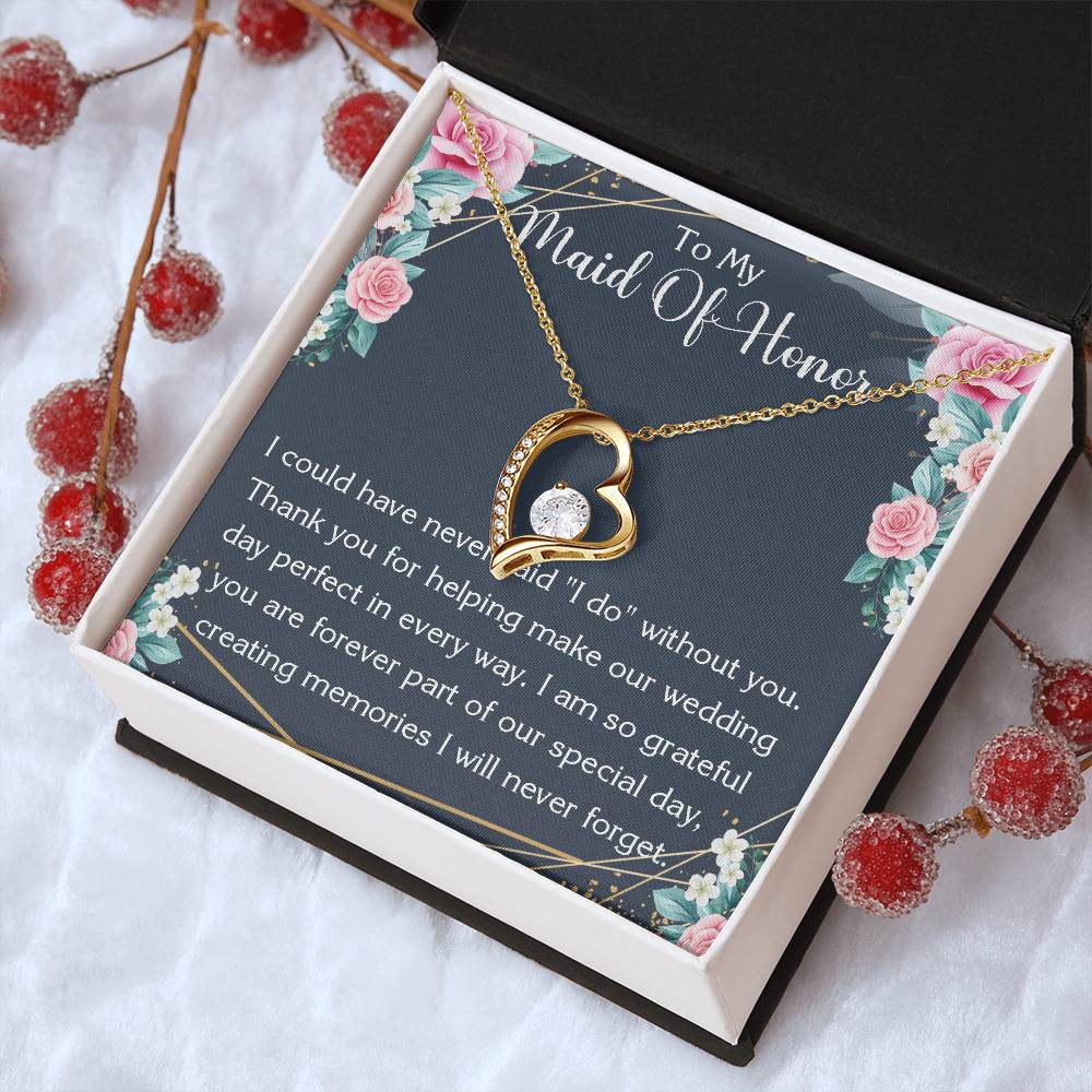 Forever Love Necklace Maid Of Honor Giftpersonalized Thank You For Being My Maid Of Honor Necklace Maid Of Honor Thank You Gift From Forever Love Necklace