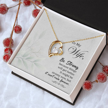 To My Wife Be Strong Forever Love Necklace