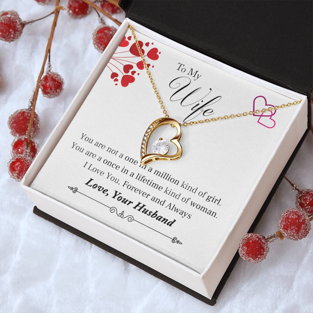 To My Wife Once In A Lifetime Heart Necklace 1 Forever Love Necklace