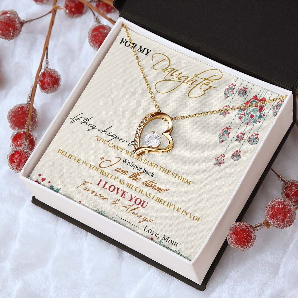 For My Daughter Forever Love Necklace - Gift For Daughter From Mom Daughter Mother Necklace Daughter Gift From Mommy Forever Love Necklace