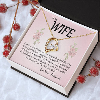 To My Wife I Love You More Forever Love Necklace