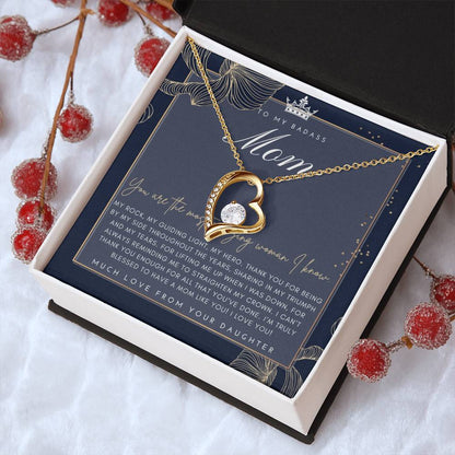 Badass Mom Gift To My Badass Mom Necklace Mother’s Day Gift Daughter To Mom Gift Gift From Daughter To Mom On Wedding Day Mom Gift Forever Love Necklace