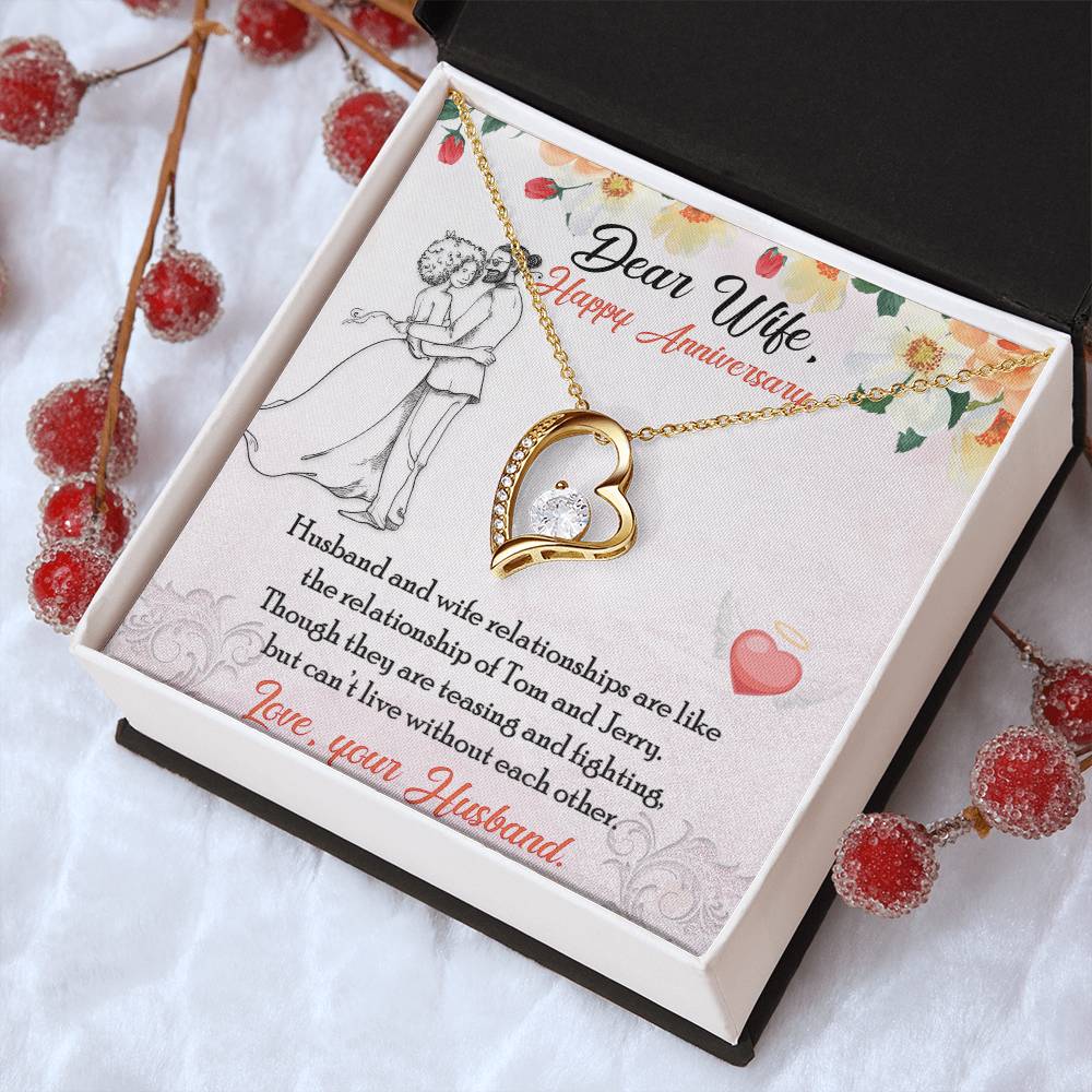 Wife Anniversary Necklace-Anniversary Jewelry For Wife-Gift For Wife Anniversary-Happy Anniversary For Wife-Wife Gift Necklace Forever Love Necklace
