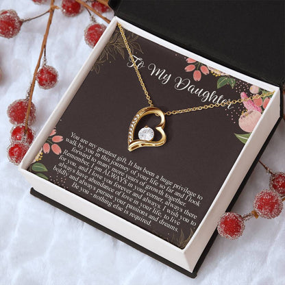 Daughter Gift From Mom To Daughter Forever Love Necklace For Daughter Customize Gift For Daughter From Mom From Dad To Daughter Forever Love Necklace