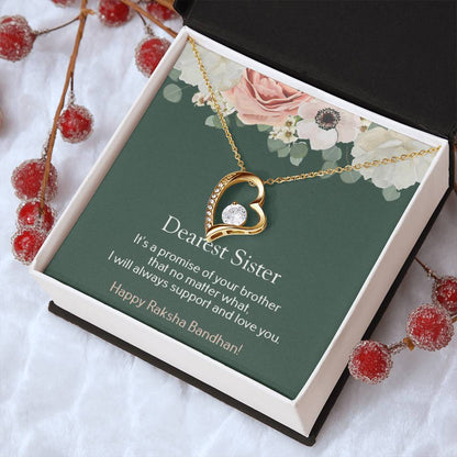Dearest Sister Happy Raksha Bandhan 925 Sterling Silver Pendant 1 Forever Love Necklace
