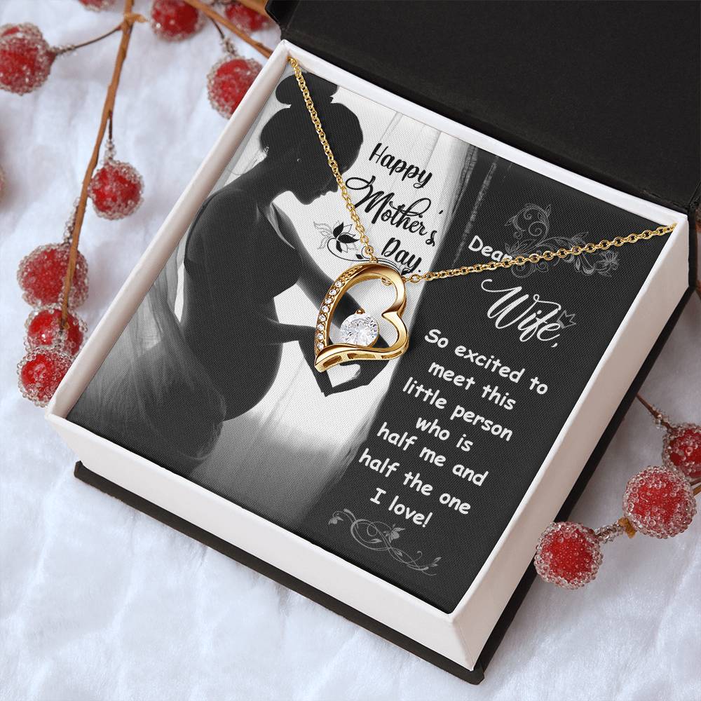 Dear Wife Happy Mother's Day Pregnant Forever Necklace 1 Forever Love Necklace