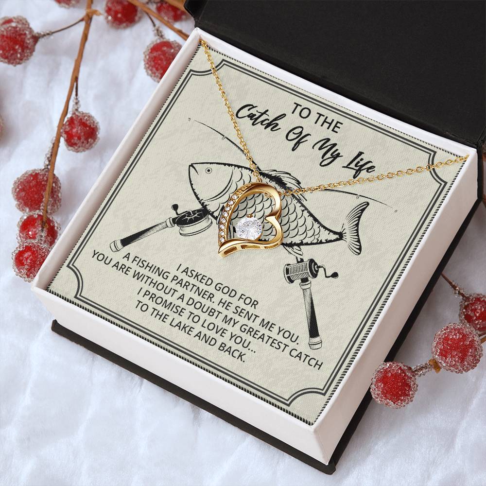 To The Most Awesome Catch Of My Life Gift For Wife Gift For Girlfriend Anniversary Gift Valentines Gift Custom Gift Customize Forever Love Necklace