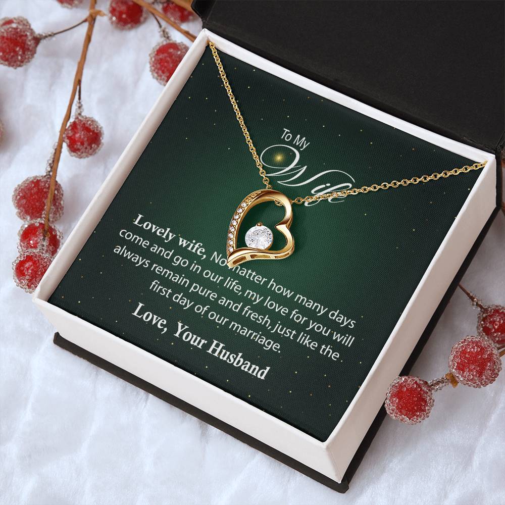 To My Wife Necklace Gifts Best Customize Gift For Wife Anniversary Necklace For My Wife Forever Love Necklace