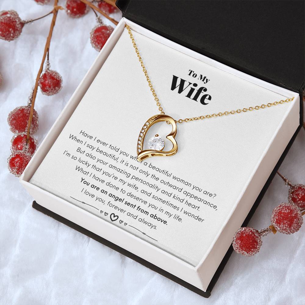 To My Wife - You Are My Angel - Necklace Forever Love Necklace