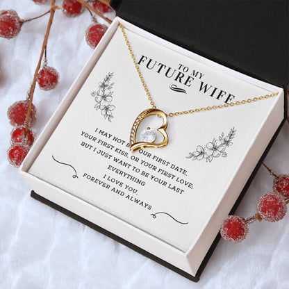 Forever And Always Heart Necklace  Message Card  Gift Box Forever Love Necklace