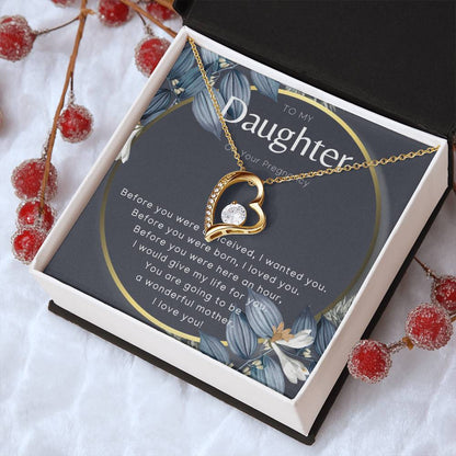 Baby Shower Gift Mom To Be Gift Expecting Mom Gift Pregnant Daughter Gift From Mom Pregnancy Gift For Daughter Pregnancy Gift For Daughter Forever Love Necklace