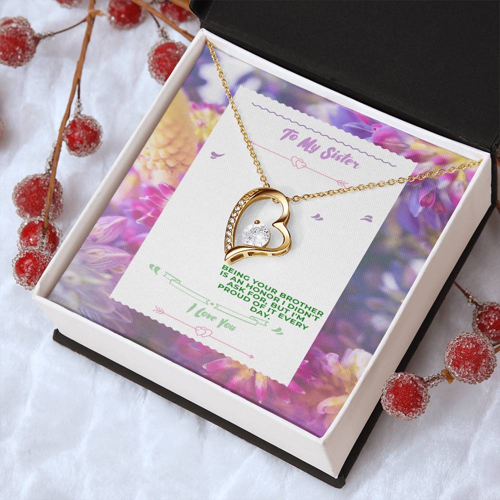Birthday Gift For Sister Dazzling Polished Heart Pendant Necklace Forever Love Necklace