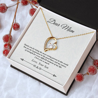 Dear Mom Heart Necklace The Most Caring Person In Th 1 Forever Love Necklace