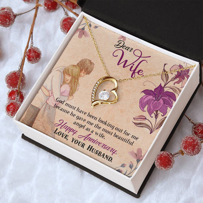 Dear Wife Happy Anniversary Heart Necklace 1 Forever Love Necklace
