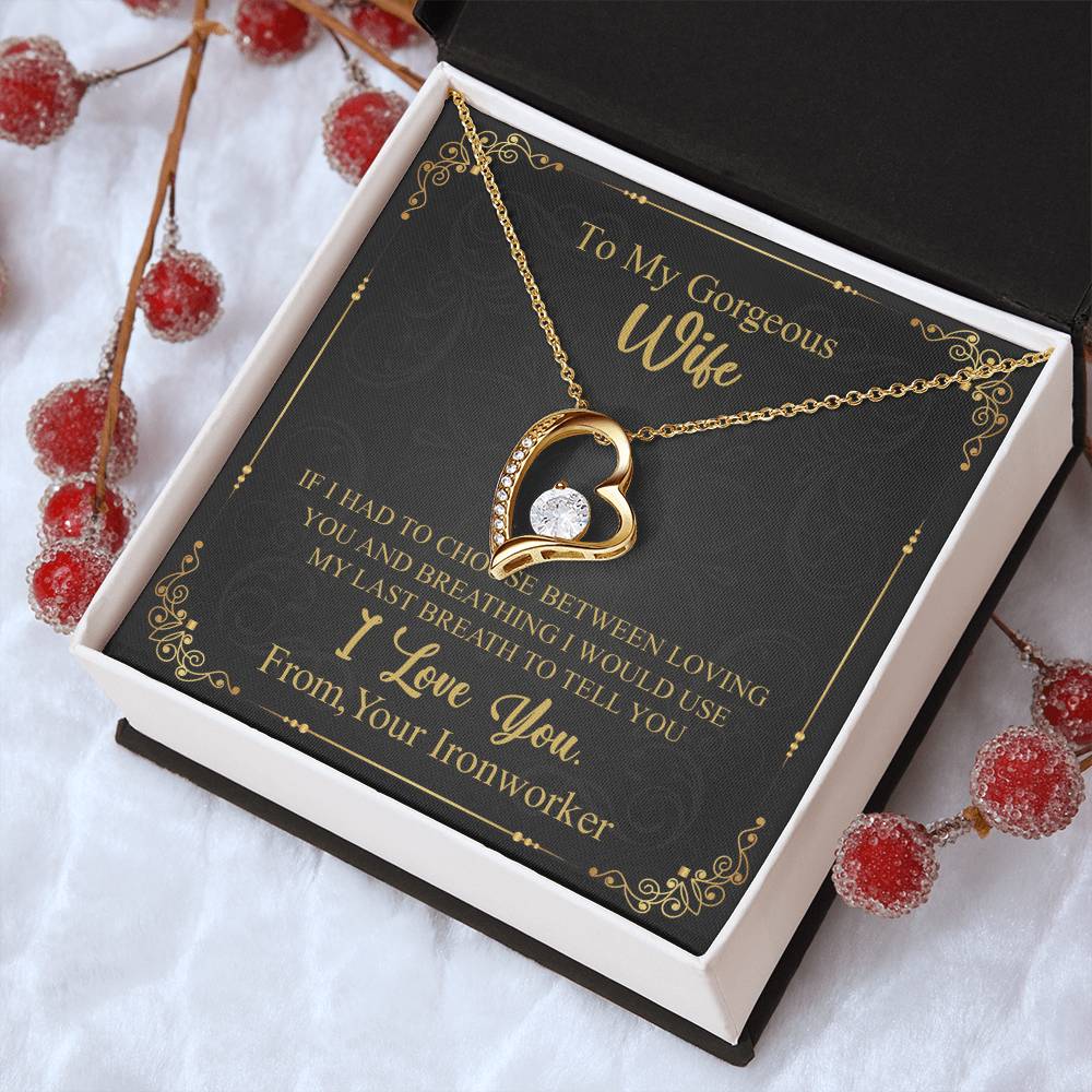 To Wife - From Ironworker - I Love You Forever Necklace Forever Love Necklace