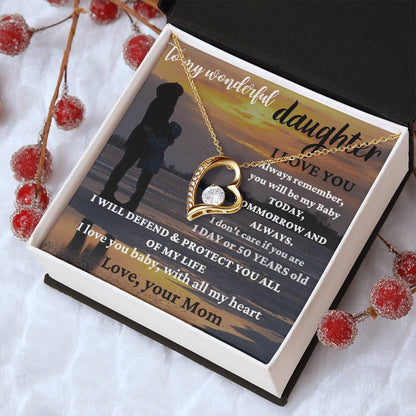 To My Wonderful Daughter Straighten Your Crown Necklace Mom Daughter Necklace Daughter Birthday Gift Daughter Graduation Gift Forever Love Necklace