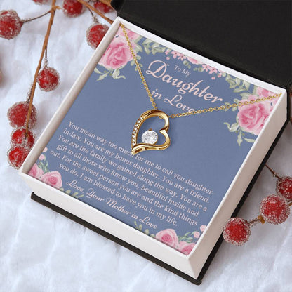 Daughter In Law Gift From Mother In Law Daughter In Law Birthday Gift Daughter In Love Best Daughter In Law Gift Jewelry Forever Love Necklace