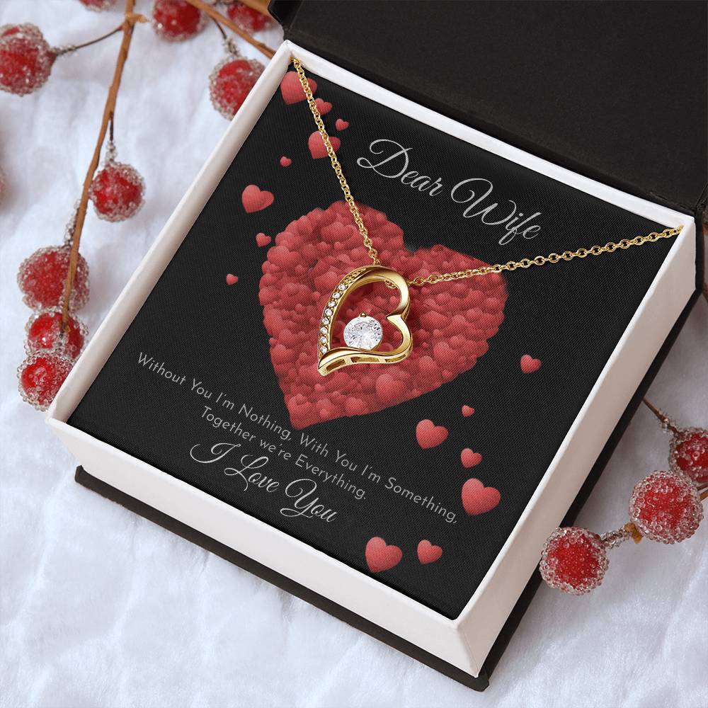 Dear Wife - I Love You - 925 Sterling Silver Pendant Forever Love Necklace