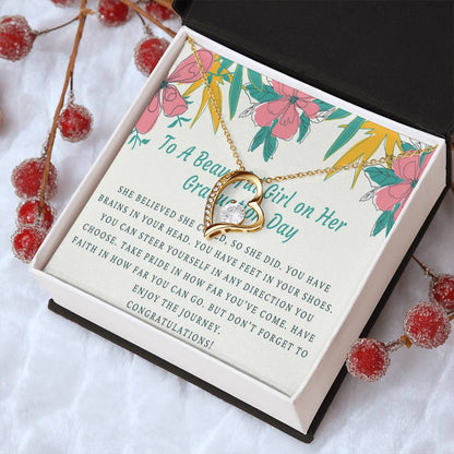 A Beautiful Girl On Her Graduation Day Necklace Graduation Gift Necklace Graduation Gift For Her College Graduation Forever Love Necklace