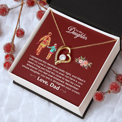 Firefighter's Daughter Gift For Daughter From Firefighter Dad Firefighter Daughter Necklace Forever Love Necklace
