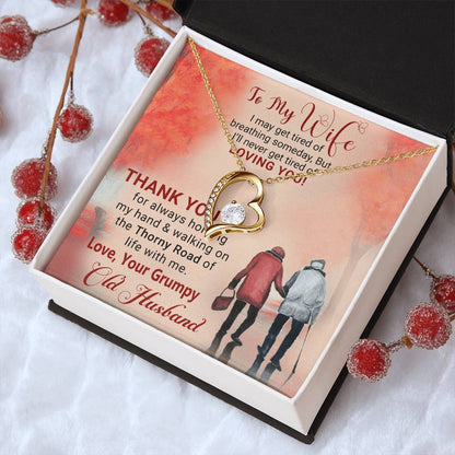To My Wife Grumpy Old Husband Anniversary Gift For Wife Birthday Gift For Wife Gift For Wife Necklace For Wife Gift For Wife Birthday Forever Love Necklace